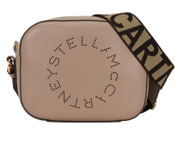 Logo Crossbody, Faux Leather, Taupe, 700266, 2*